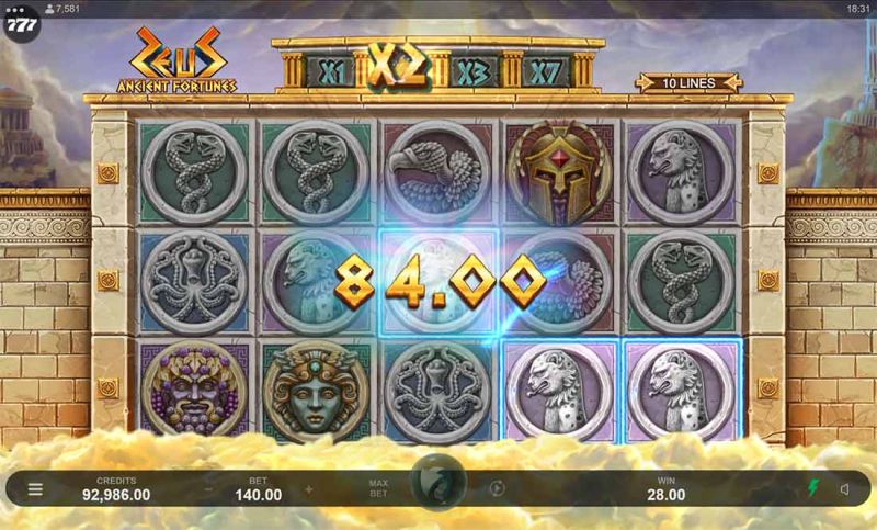 Ancient Fortunes: Zeus slot - Multipliers