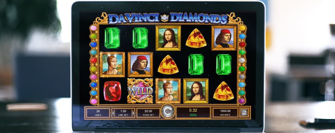 Da Vinci Diamonds slot on the computer screen