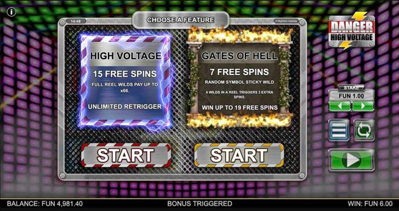 Danger High Voltage slot - free spins