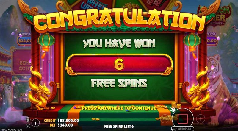 Dragon Tiger Fortunes - Bonus Buy free spins