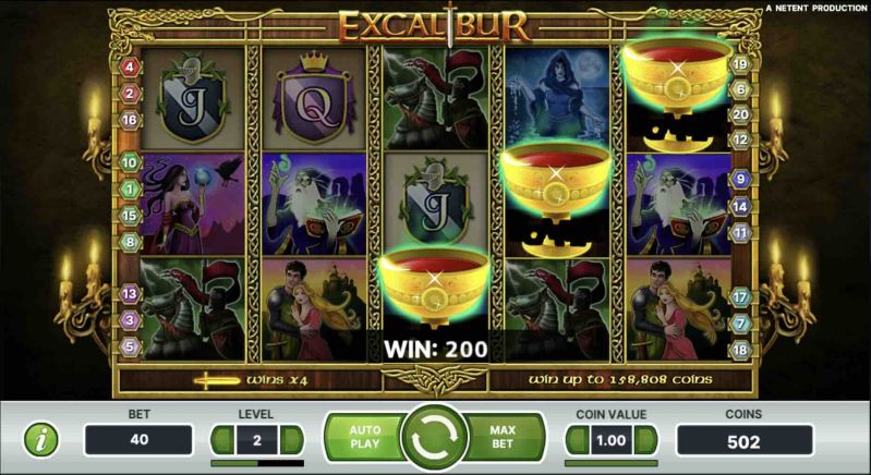 Excalibur Slot Bonus Feature