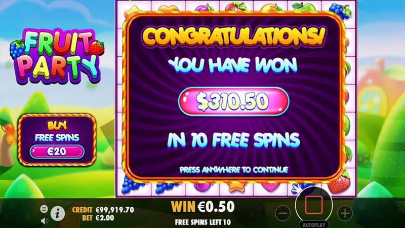 Fruit Party Slot Free Spins