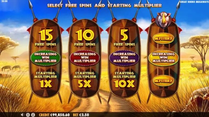 Great Rhino Megaways slot free spins