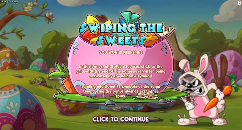Le Bunny slot feature - Swiping the Sweets