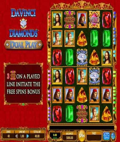 Play in Da Vinci DIamonds Dual Play Slot: Review and Play Online for free now | CasinoCanada.com