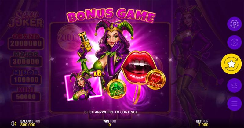 Machine à sous Sexy Joker - Achat de bonus