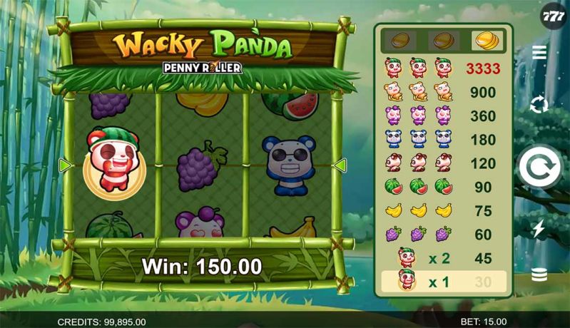 Machine à sous Wacky Panda - Gains