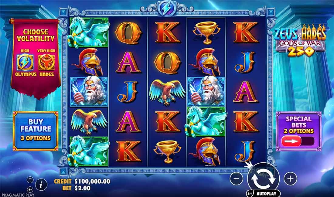 Zeus vs Hades Gods of War 250 slot - main theme