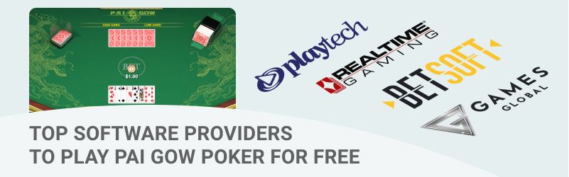 top 4 pai gow poker software developers