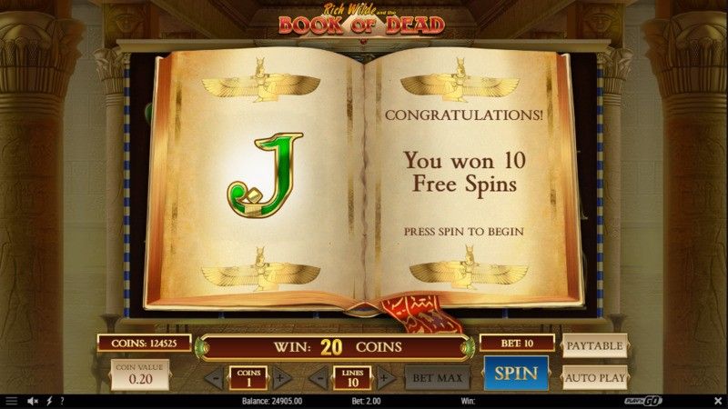 Book of Dead Slot free spins