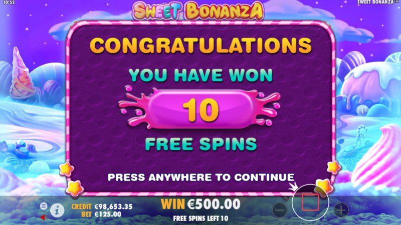 Sweet Bonanza - Free spins