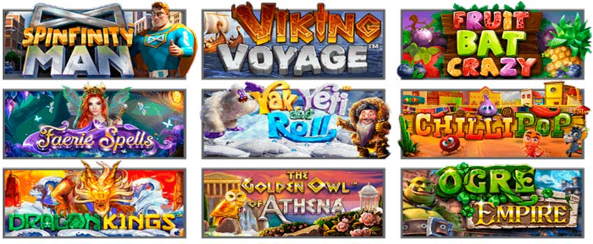 Slot machines - Spinfinity Man, Viking Voyage, Faerie Spells, Chilli Pop, Ogre Empire