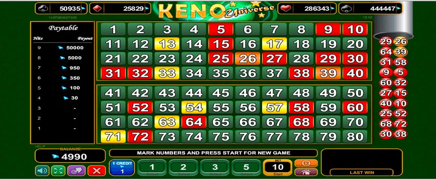 EGT interactive provider - Online keno